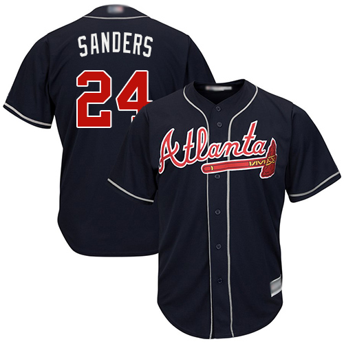 Atlanta Braves #24 Deion Sanders Navy Blue New Cool Base Stitched MLB Jersey