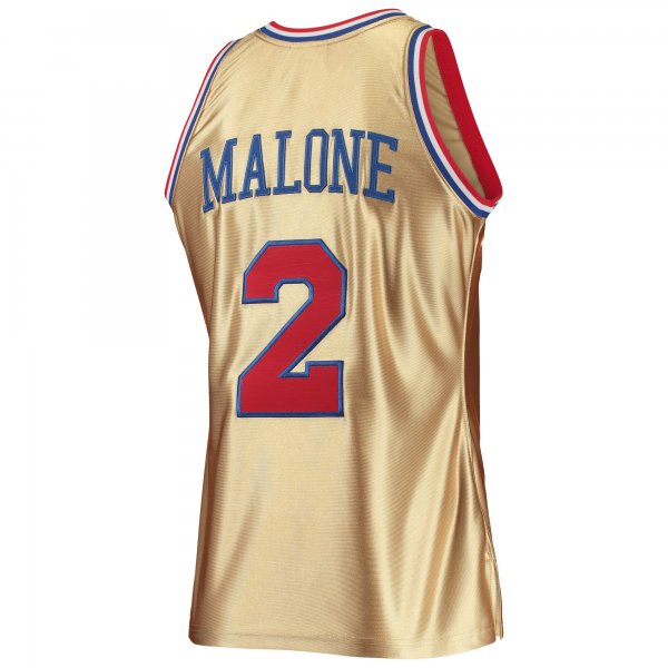 Men's Philadelphia 76ers Moses Malone Gold Mitchell & Ness 75th Anniversary 1982/83 Hardwood Classics Swingman Jersey