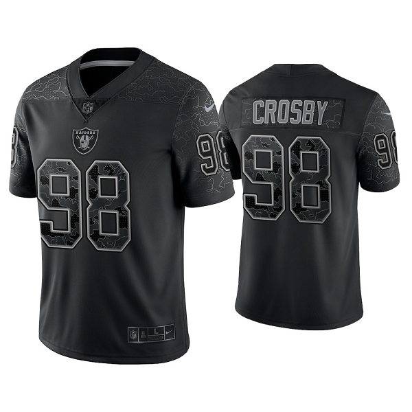 Men's Nike NFL Las Vegas Raiders Maxx Crosby Reflective Limited Black Jersey