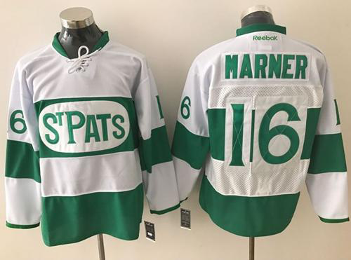 Toronto Maple Leafs #16 Mitchell Marner White/Green St. Patrick's Day Stitched NHL Jersey