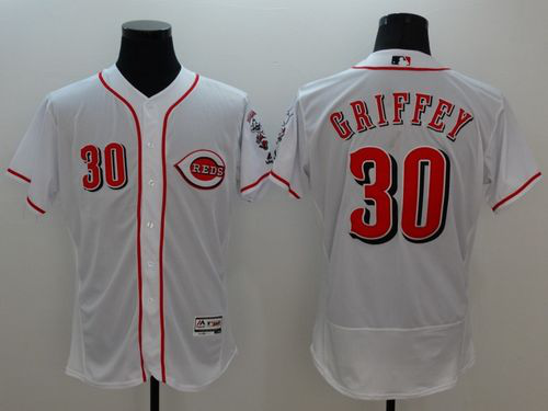 Cincinnati Reds #30 Ken Griffey White Flexbase Collection Stitched MLB Jersey