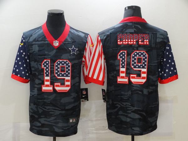 Men's Dallas Cowboys #19 Amari Cooper USA Camo 2020 Salute To Service Stitched NFL Nike Limited Jersey