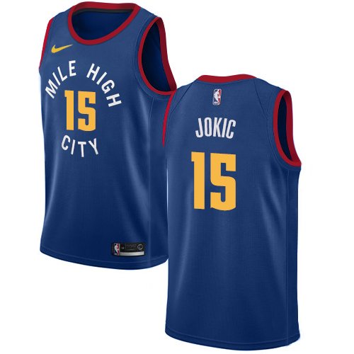 Nike Denver Nuggets #15 Nikola Jokic Blue Youth NBA Swingman Statement Edition Jersey