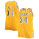 Men's Los Angeles Lakers Shaquille O'Neal Mitchell & Ness Gold Big & Tall 1996-97 NBA 75th Anniversary Diamond Swingman Jersey