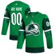 Men's Colorado Avalanche  adidas Kelly Green St. Patrick's Day Custom Jersey