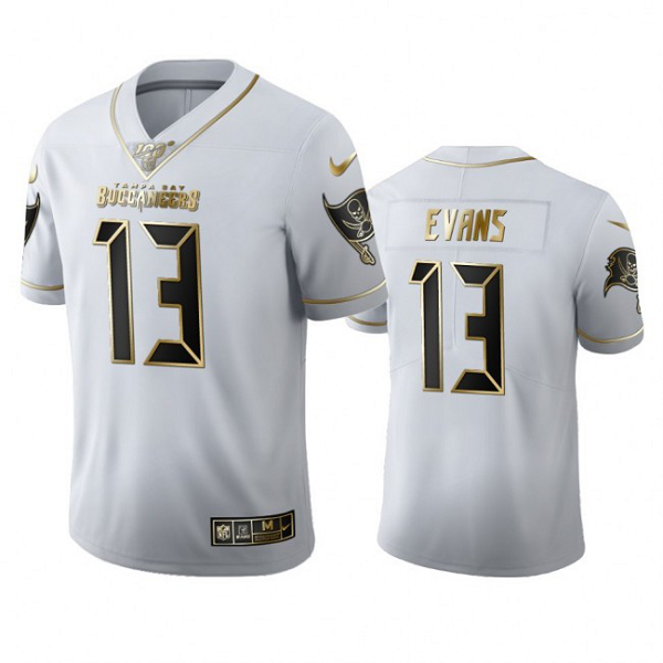 Tampa Bay Buccaneers #13 Mike Evans Men's Nike White Golden Edition Vapor Limited NFL 100 Jersey