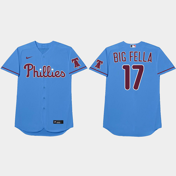 Rhys Hoskins 2021 Players Weekend Big Fella Nickname Blue Men's Jersey