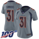 Women's Denver Broncos #31 Justin Simmons GrayStitched NFL Limited Inverted Legend 100th Season Jersey