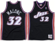 Men's Utah Jazz #32 Karl Malone Mitchell & Ness 1998-99 Hardwood Classics Black Swingman NBA Jersey