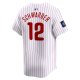 Men's Philadelphia Phillies Kyle Schwarber Nike White 2024 MLB World Tour London Series Home Limited Player Jersey