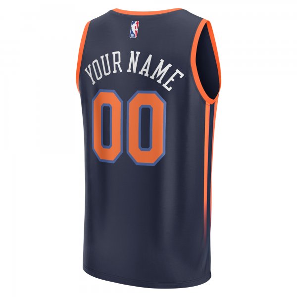 Youth New York Knicks  Fanatics Navy Fast Break Replica Custom Jersey - Statement Edition