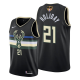 Men's Nike Milwaukee Bucks #21 Jrue Holiday 2021 NBA Finals Statement Edition Black Jersey