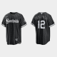 Men's Chicago White Sox #12 A.J. Pierzynski Black 2021 MLB City Connect Cool Base Jersey