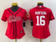 Women's San Francisco 49ers #16 Joe Montana Red Stitched Baseball Cool Base Jersey