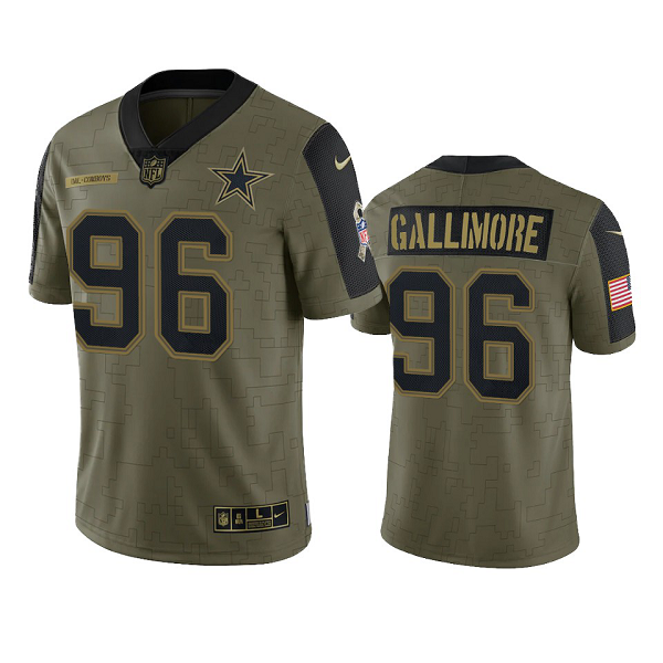 Dallas Cowboys Neville Gallimore Olive 2021 Salute To Service Men's Limited NFL Jersey