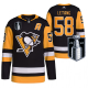 Men's Pittsburgh Penguins Kris Letang 2022 Stanley Cup Playoffs #58 Black Jersey