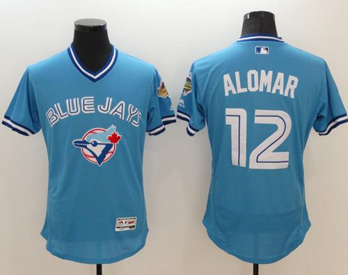 Toronto Blue Jays #12 Roberto Alomar Light Blue Flexbase Collection Cooperstown Stitched MLB Jersey