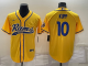 Men's Los Angeles Rams #10 Cooper Kupp Yellow Stitched Baseball Cool Base Jersey