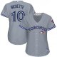 Women's Toronto Blue Jays #10 Bo Bichette Majestic Gray Cool Base Road MLB Jersey