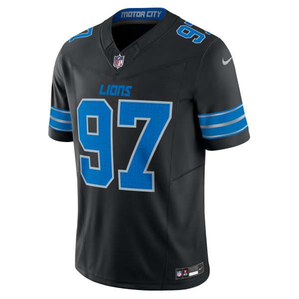 Men's Detroit Lions Aidan Hutchinson Nike Black 2nd Alternate Vapor F.U.S.E. Limited Jersey