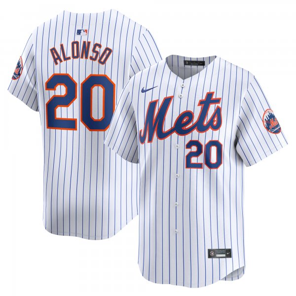 Men's New York Mets #20 Pete Alonso Nike White Home Limited Player Jersey