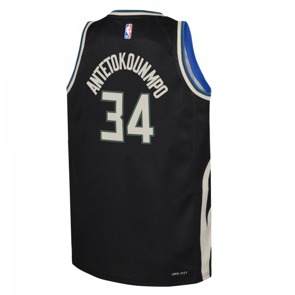 Youth Milwaukee Bucks Giannis Antetokounmpo Jordan Brand Black Swingman Jersey - Statement Edition