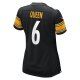 Women's Pittsburgh Steelers Patrick Queen Nike Black Game Player Jersey