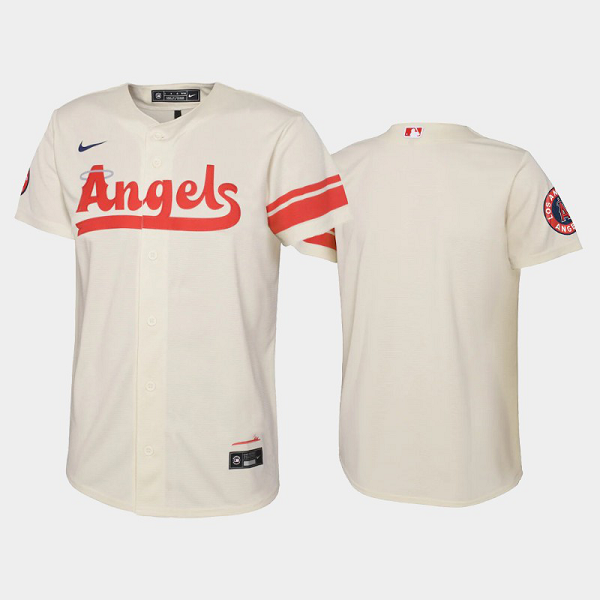 Youth Los Angeles Angels 2022 City Connect Cool Base Blank MLB Jersey - Cream