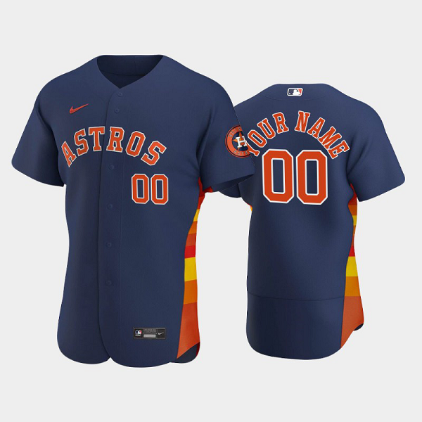 Men's Houston Astros Custom 2020 Alternate Navy Flex Base MLB Jersey