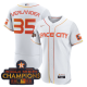 Men's Houston Astros #35 Justin Verlander 2023 Space City Champions Flex Base White Jersey