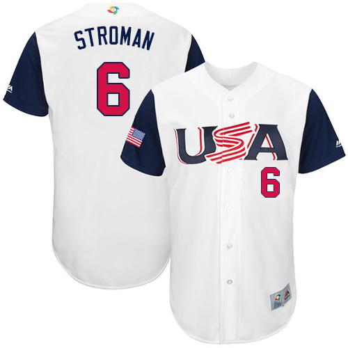 Team USA #6 Marcus Stroman White 2017 World Baseball Classic Stitched MLB Jersey