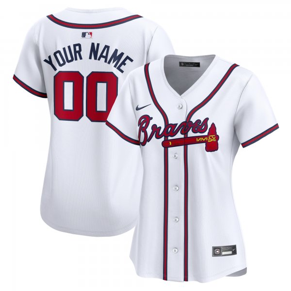 Women's Atlanta Braves Nike White Home Limited Custom Jersey