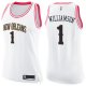 New Orleans Pelicans #1 Zion Williamson White/Pink Women's NBA Swingman Fashion Jersey