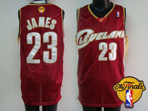 Men's Cleveland Cavaliers #23 LeBron James Red The Finals Patch Stitched NBA Jersey