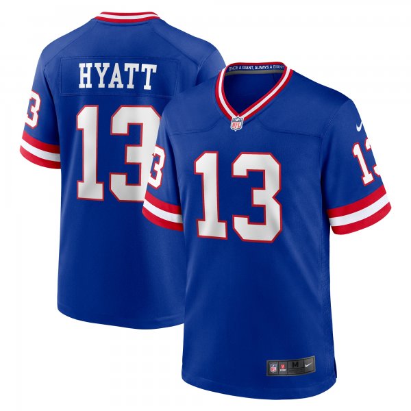 Men's New York Giants Jalin Hyatt Nike  Royal Team Game Jersey