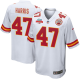 Darius Harris #47 Kansas City Chiefs Super Bowl LVII Champions 3 Stars Men's Game White NFL Jersey