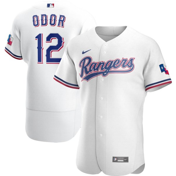 Men's Nike Texas Rangers #12 Rougned Odor White Home 2020 Player MLB Jersey