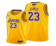 Men's Los Angeles Lakers #23 LeBron James Yellow 2020 Finals Stitched NBA Jersey