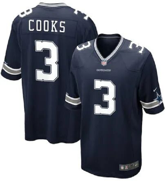 Men's Dallas Cowboys #3 Brandin Cooks Nike Navy NFL Limited Jersey