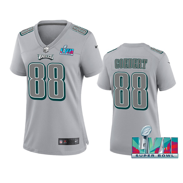 Women's Philadelphia Eagles Dallas Goedert Gray Super Bowl LVII Atmosphere Jersey