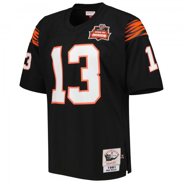 Men's Cincinnati Bengals 1981 Ken Riley Mitchell & Ness Black Throwback Retired Player Jersey