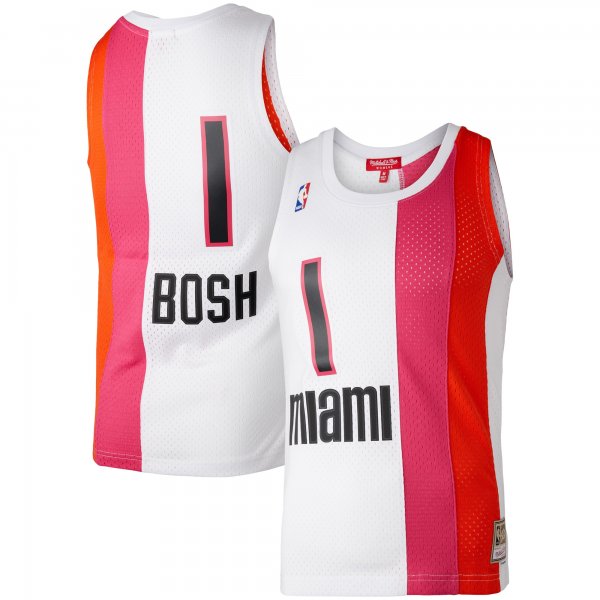 Women's Miami Heat Chris Bosh Mitchell & Ness White Hardwood Classics 2011/12 Swingman Jersey