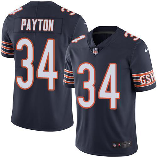 Nike Chicago Bears #34 Walter Payton Navy Blue Men's Stitched NFL Limited Rush Jersey