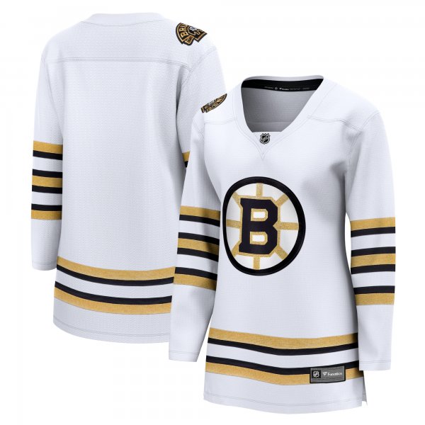 Women's Boston Bruins  Fanatics White 100th Anniversary Premier Breakaway Jersey