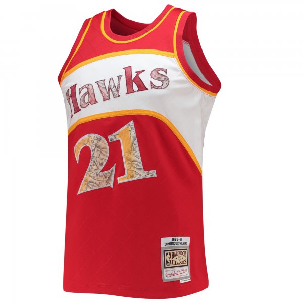 Men's Atlanta Hawks Dominique Wilkins Mitchell & Ness Red 1986/87 Hardwood Classics NBA 75th Anniversary Diamond Swingman Jersey