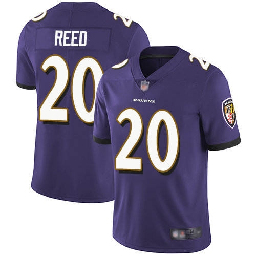 Men's Baltimore Ravens #20 Ed Reed Purple Team Color Stitched NFL Vapor Untouchable Limited Jersey