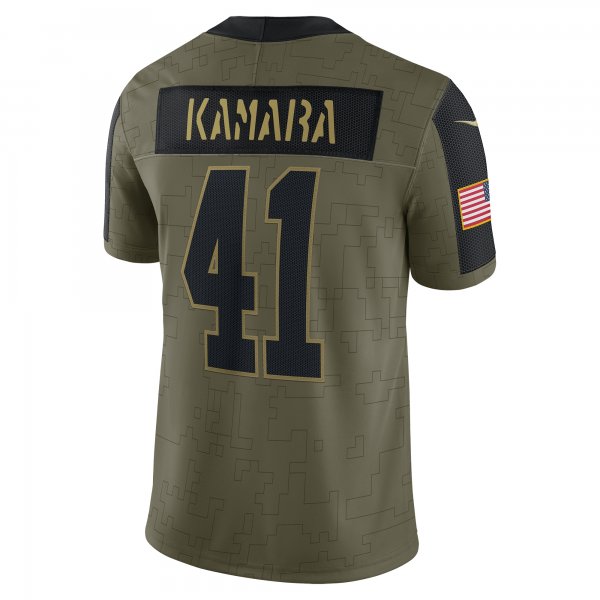 Men's New Orleans Saints Alvin Kamara Nike Olive 2021 Salute To Service Limited Player Jersey