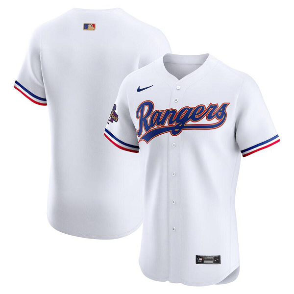 Men's Texas Rangers #Blank Nike White 2024 Gold Collection Elite Jersey