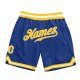 Men's Custom Royal Gold-White Authentic Throwback Basketball Shorts