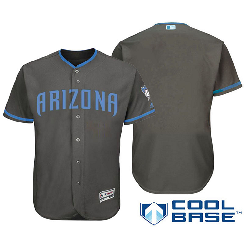 Men's Arizona Diamondbacks Gray Majestic 2016 Father's Day Cool Base Jersey